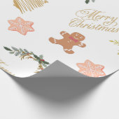 Weihnachtsmuster mit Weihnachtsbaumkeksen Geschenkpapier (Ecke)