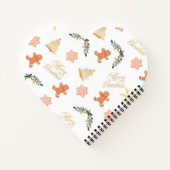 Weihnachtsmuster mit Weihnachtsbaumkeksen Notizblock (Rückseite)