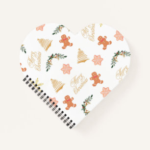 Weihnachtsmuster mit Weihnachtsbaumkeksen Notizblock