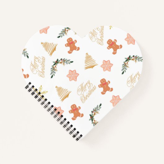 Weihnachtsmuster mit Weihnachtsbaumkeksen Notizblock (Vorderseite)