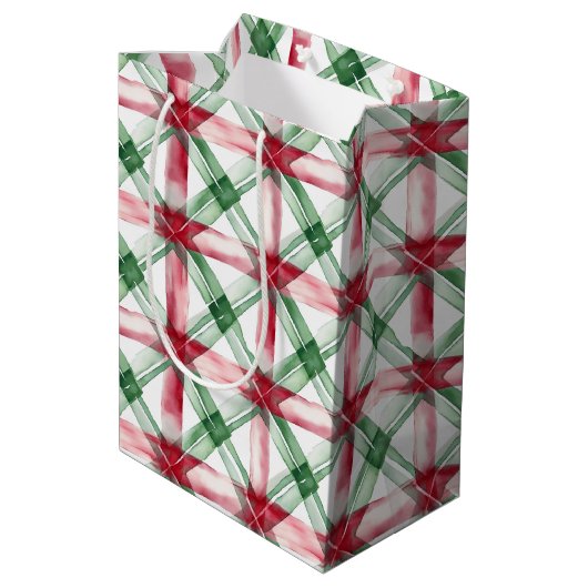 Weihnachtsmuster Mittlere Geschenktüte (Rückseite Schrägansicht)