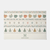 Weihnachtsmuster-Monogramm Fußmatte (Vorderseite)