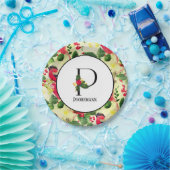 Weihnachtsmuster Monogramm Initial P Personalisier Pappteller (Party)
