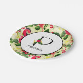 Weihnachtsmuster Monogramm Initial P Personalisier Pappteller (Schrägansicht)