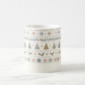 Weihnachtsmuster-Monogramm Kaffeetasse (Mittel)