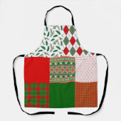 Weihnachtsmuster Muster Rot und Grün Schürze (Vorderseite)