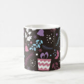 Weihnachtsmuster nahtlos mit Baum, Schnee, Geschen Kaffeetasse (VorderseiteRechts)