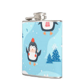 Weihnachtsmuster nahtlos mit Pinguin Flachmann (Links)