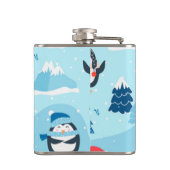 Weihnachtsmuster nahtlos mit Pinguin Flachmann (Rückseite)
