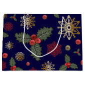 Weihnachtsmuster Navy Große Geschenktasche Geschenktüte (Vorderseite)