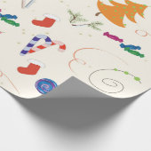 Weihnachtsmuster Niedlich süße Bonbons Geschenkpapier (Ecke)
