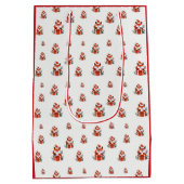 Weihnachtsmuster - Niedlicher Fuchs - nahtloses Mu Mittlere Geschenktüte (Rückseite)