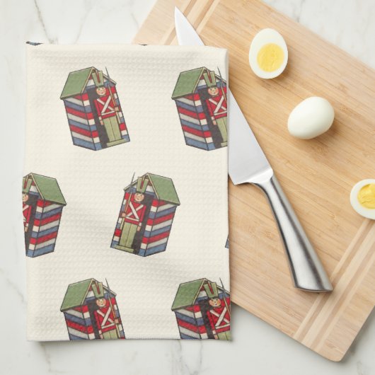 Weihnachtsmuster, Nutcracker Toy Soldier Geschirrtuch (Viertel Falte)