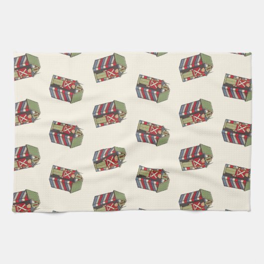Weihnachtsmuster, Nutcracker Toy Soldier Geschirrtuch (Horizontal)
