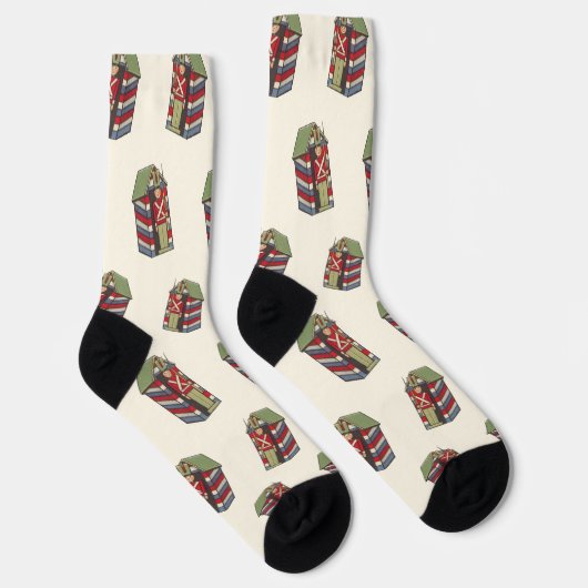 Weihnachtsmuster, Nutcracker Toy Soldier Socken (Rechts)
