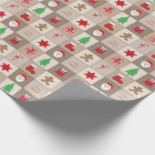 Weihnachtsmuster - Papier - Beige Geschenkpapier (Ecke)