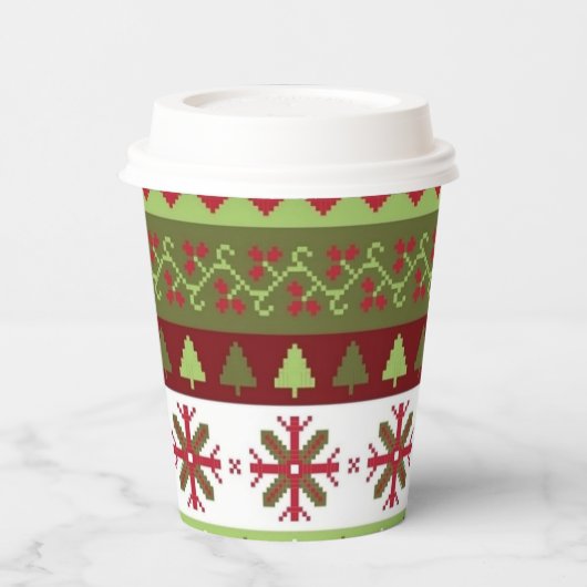 Weihnachtsmuster Papier-Cup Pappbecher (Links)