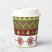Weihnachtsmuster Papier-Cup Pappbecher (Rückseite)
