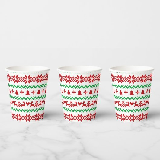 Weihnachtsmuster Pappbecher (Multi)