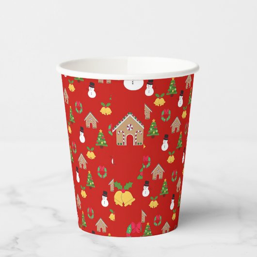 Weihnachtsmuster Pappbecher (Links)