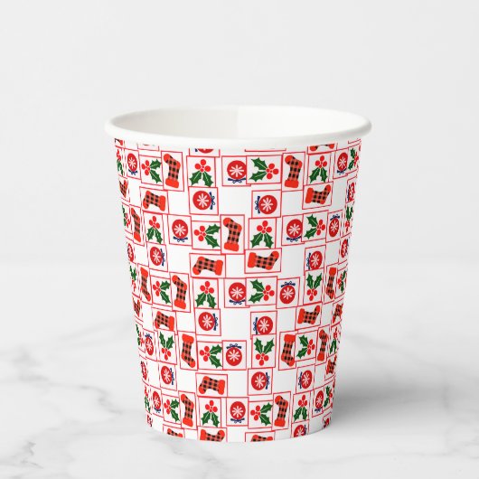 Weihnachtsmuster Pappbecher (Links)