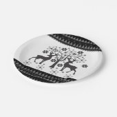 Weihnachtsmuster Pappteller (Schrägansicht)