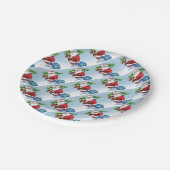 Weihnachtsmuster Pappteller (Schrägansicht)