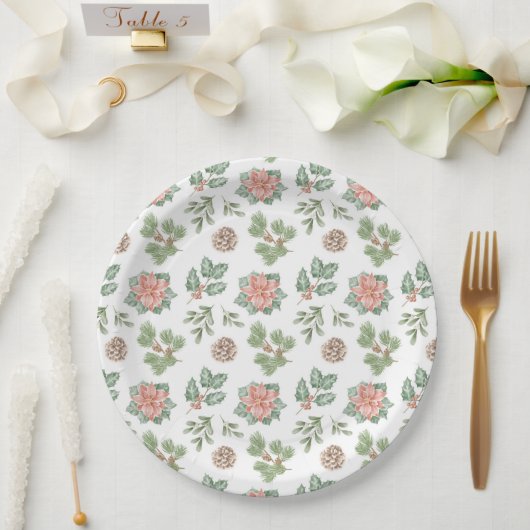 Weihnachtsmuster Pappteller (Hochzeit)