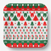 Weihnachtsmuster Pappteller (Vorderseite)