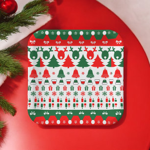 Weihnachtsmuster Pappteller