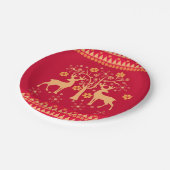 Weihnachtsmuster Pappteller (Schrägansicht)
