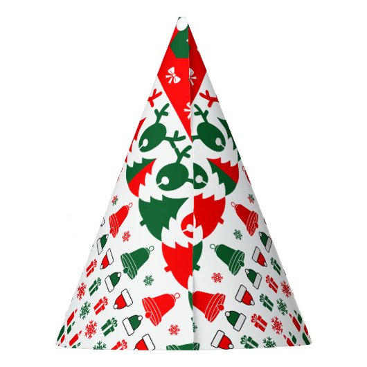 Weihnachtsmuster Partyhütchen (Rückseite)