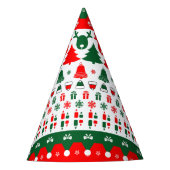 Weihnachtsmuster Partyhütchen (Vorderseite)
