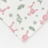 Weihnachtsmuster Pink Poodle Silhouette Blanken Fleecedecke (Ecke)