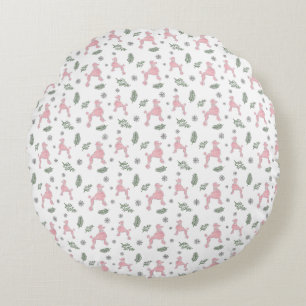 Weihnachtsmuster Pink Poodle Silhouette Kissen