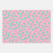 Weihnachtsmuster Pink Weihnachtswrapping Paper Geschenkpapier Set (Vorderseite)