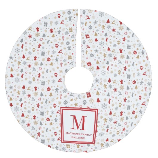 Weihnachtsmuster Polyester Weihnachtsbaumdecke (Vorderseite)