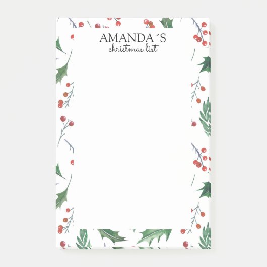 Weihnachtsmuster Post-it Klebezettel (Vorderseite)