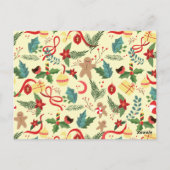 Weihnachtsmuster Postkarte (Rückseite)