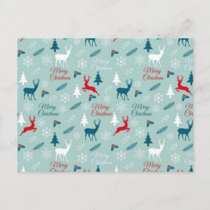 Weihnachtsmuster Postkarte