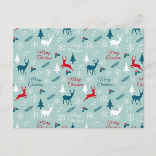 Weihnachtsmuster Postkarte (Vorderseite)