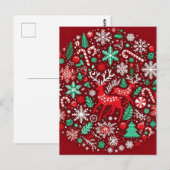 Weihnachtsmuster Postkarte (Vorne/Hinten)