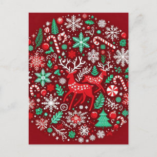 Weihnachtsmuster Postkarte