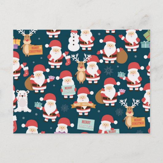 Weihnachtsmuster Postkarte (Vorderseite)