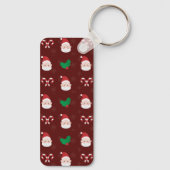 Weihnachtsmuster-Rectangle-Schlüsselanhänger Schlüsselanhänger (Rückseite)