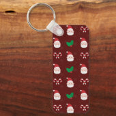 Weihnachtsmuster-Rectangle-Schlüsselanhänger Schlüsselanhänger (Vorderseite)