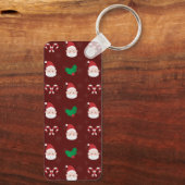 Weihnachtsmuster-Rectangle-Schlüsselanhänger Schlüsselanhänger (Rückseite)