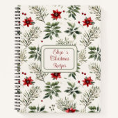 Weihnachtsmuster Rezept Notizblock (Vorderseite)