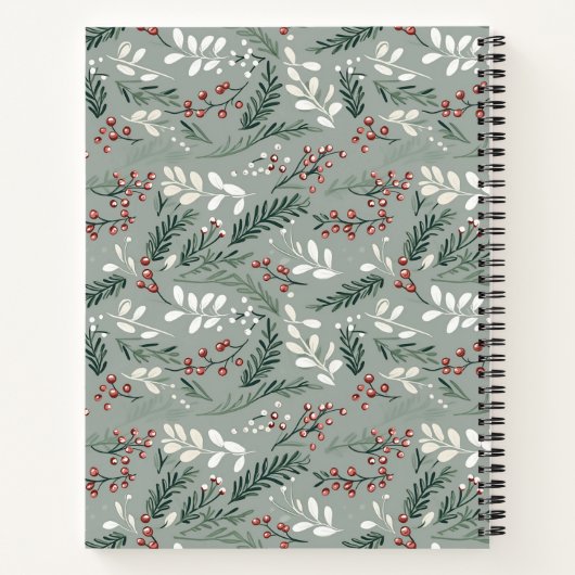 Weihnachtsmuster Rezept Notizblock (Rückseite)