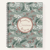 Weihnachtsmuster Rezept Notizblock (Vorderseite)